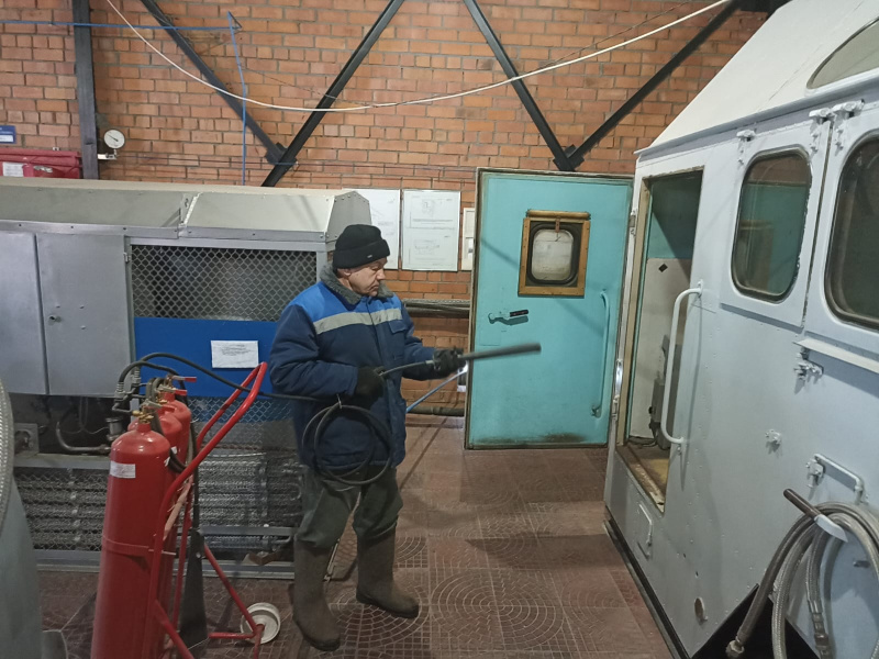 Тренировку по ликвидации условного возгорания на кислородной станции провели в больнице